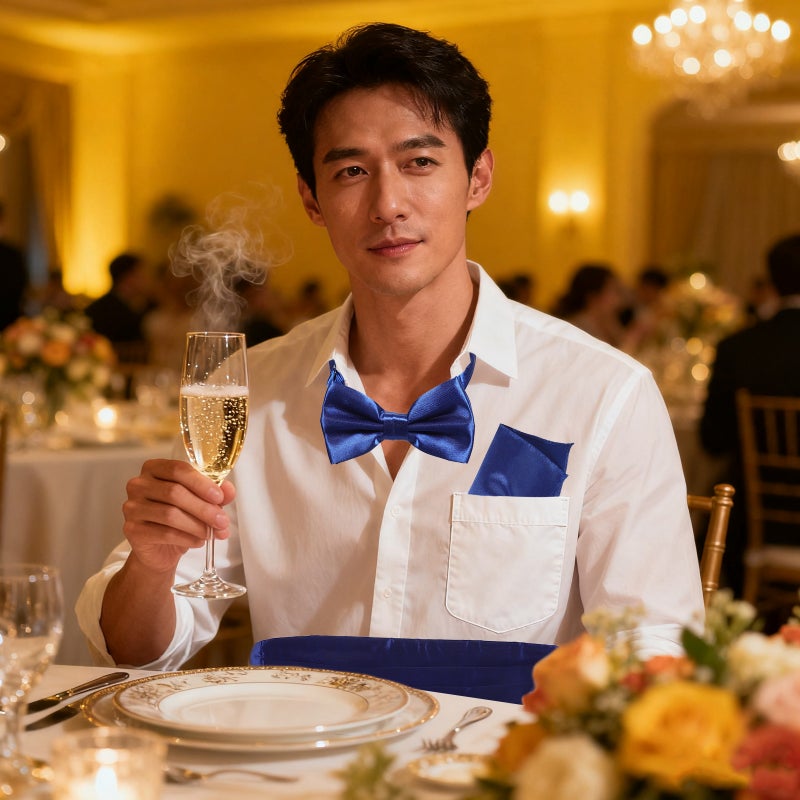 1 Set Men Cummerbund: Polyester Pocket Handkerchief Set - Formal Waist Sash And Pocket For Wedding Business Special Occasion - Image 4