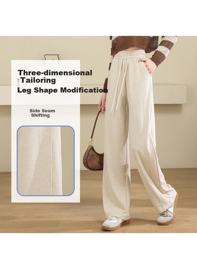 Liberal Casual Loose Wide Leg Pants For Women Spring High Waist Straight Banana Pants Slimming And Comfortable Narrow Version Casual Pants - Image 3