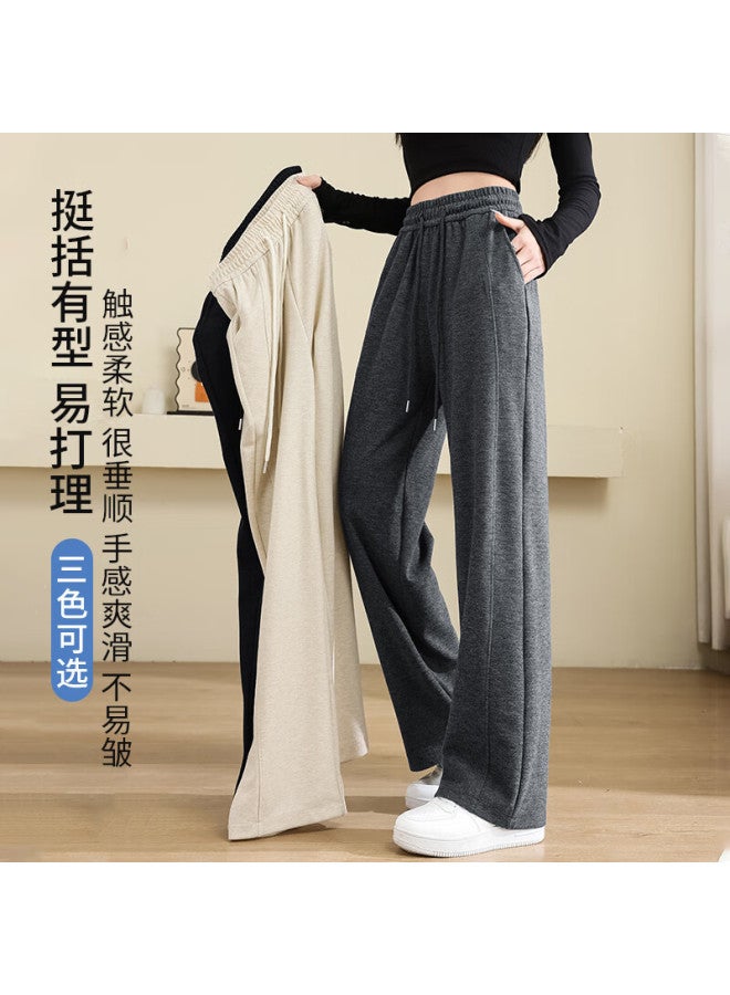 Liberal Casual Loose Wide Leg Pants For Women Spring High Waist Straight Banana Pants Slimming And Comfortable Narrow Version Casual Pants - Image 4