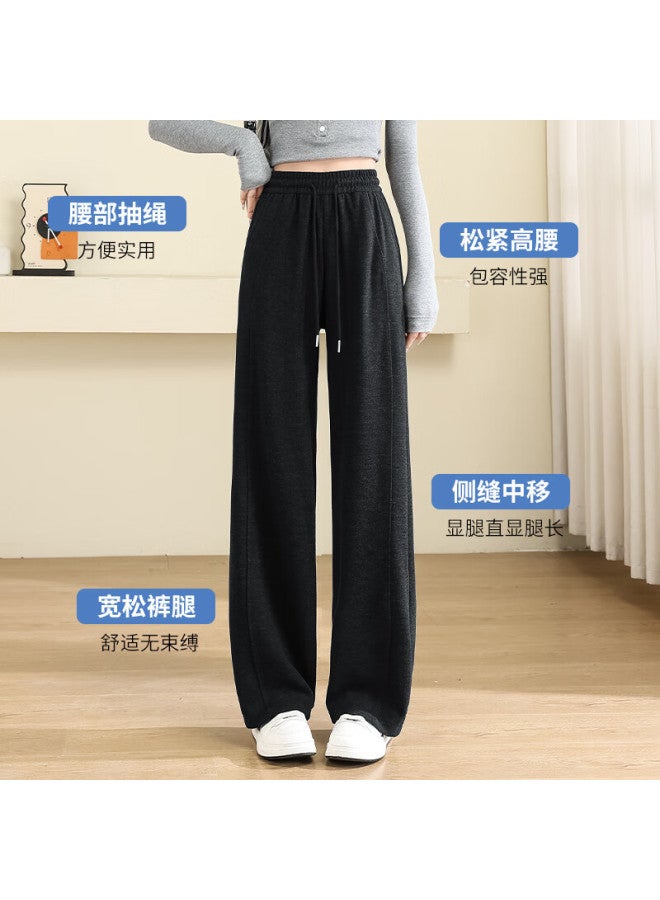 Liberal Casual Loose Wide Leg Pants For Women Spring High Waist Straight Banana Pants Slimming And Comfortable Narrow Version Casual Pants - Image 2