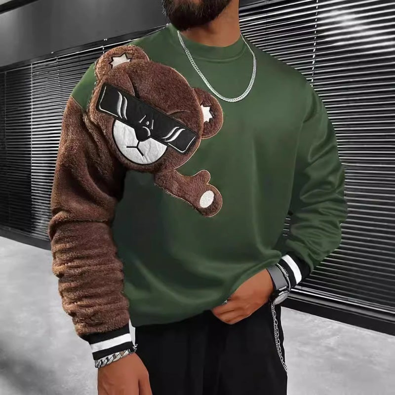 Men's Cartoon Print Sweatshirt Long Sleeve Crew Neck Pullover - Image 4