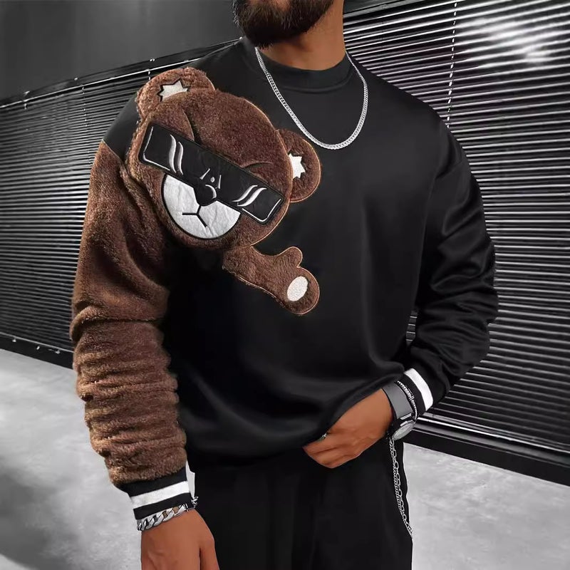 Men's Cartoon Print Sweatshirt Long Sleeve Crew Neck Pullover - Image 1