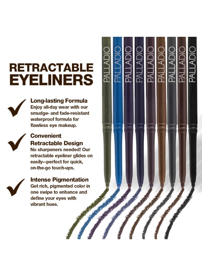 PALLADIO Retractable Waterproof Eyeliner, Brownie, Creamy, Smudge Proof, Long Lasting - Image 5