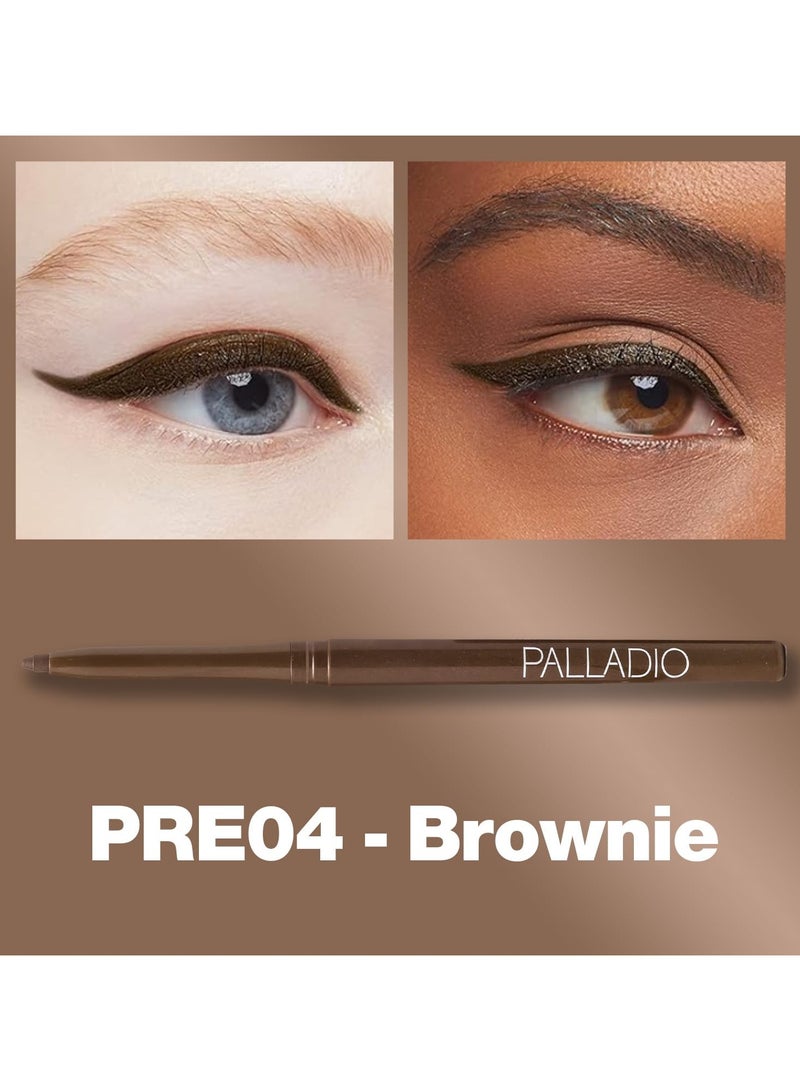 PALLADIO Retractable Waterproof Eyeliner, Brownie, Creamy, Smudge Proof, Long Lasting - Image 2