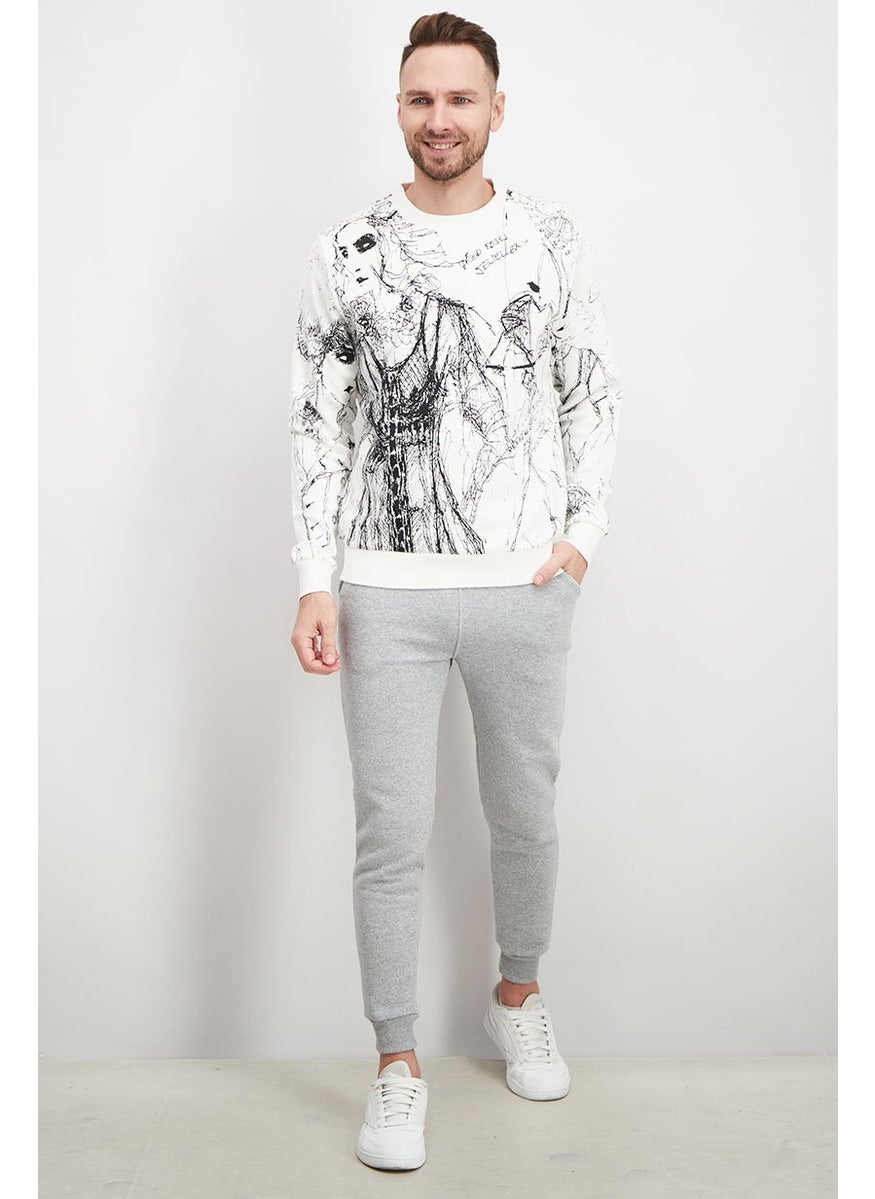 Men Allover Print Long Sleeve Sweatshirt, Off White and Black - pzsku/Z9BB00AC1106AA0E82521Z/45/_/1740486059/51a980bb-74cf-45cc-9d00-82266adc6ac3