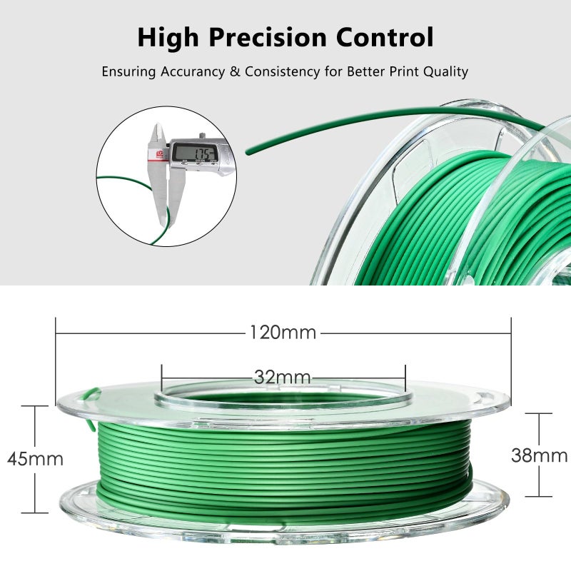 AOSEED 3D Printer Filament Bundle, 1.75mm (Â± 0.03 mm) PLA Filament Set for Most of 3D Printer,Purple/Green/Blue/Yellow/White/Iridescent/Red/Orange, 200g/0.44lbs x 8 Spools Pack - Image 4
