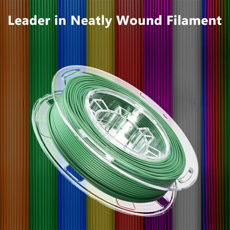 AOSEED 3D Printer Filament Bundle, 1.75mm (Â± 0.03 mm) PLA Filament Set for Most of 3D Printer,Purple/Green/Blue/Yellow/White/Iridescent/Red/Orange, 200g/0.44lbs x 8 Spools Pack - Image 5