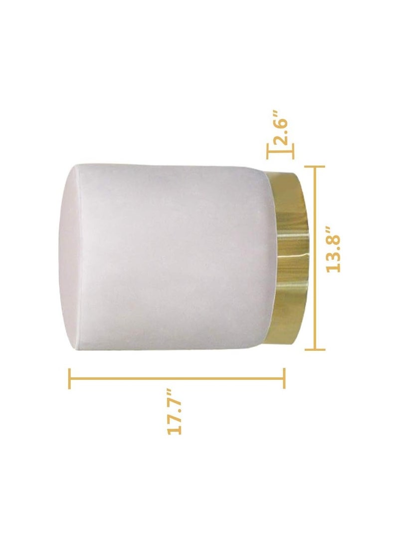 MAPLE HOME DECORATION Maple Home Modern Round Ottoman Accent multifunctional Gold Plating Base Velvet Upholstered Footrest Mushroom Stool Soft Padded Seat Vanity Chairs Make-up Living Room Bedroom Patio Furniture  - Image 5