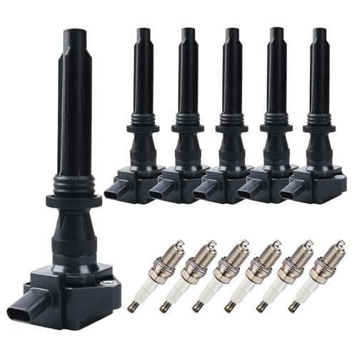GAGOLCAR Ignition Coil Pack UF730 and Iridium Spark Plugs (Set of 6) Compatible with Land Rover Discovery LR4 Range Rover Sport Velar Jaguar F-Pace F-Type XE XF XJ 3.0L V6, For LR035548 - Image 1