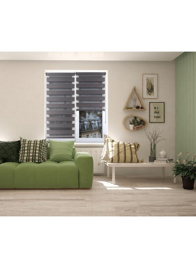 لوانس ستائر دوّارة نهارية وليلية بنقشة الحمار الوحشي رمادي داكن 90 x 180 سم 350290180938 - Image 4