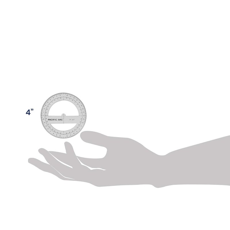 Pacific Arc منقلة دائرية بلاستيكية 4 بوصة بزاوية 360 درجة شفافة… - Image 2