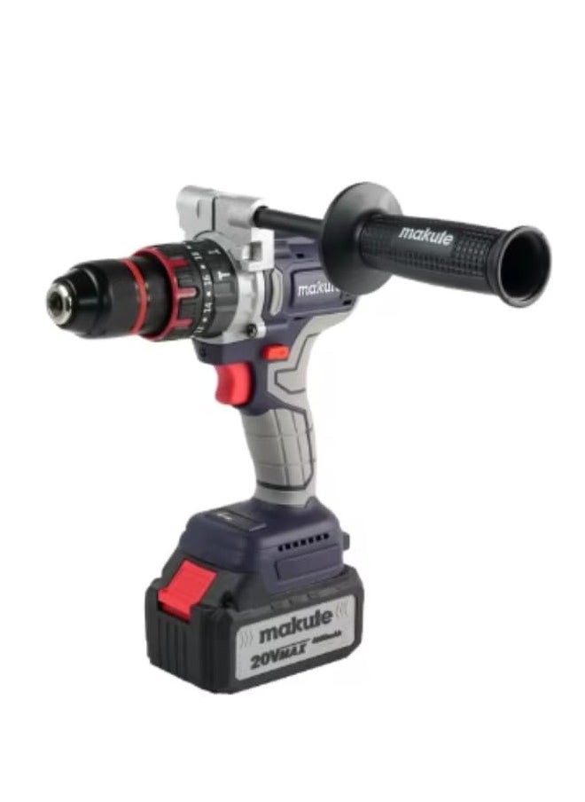 makute 13mm Cordless Impact Drill with Brushless Motor, 20V, 70N.m Max Torque, 0-500/0-2000r/min, Includes 2*4.0Ah Batteries & Quick Charger, CID-121-13-2BL  - Image 1