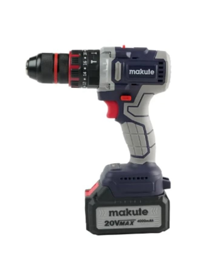 makute 13mm Cordless Impact Drill with Brushless Motor, 20V, 70N.m Max Torque, 0-500/0-2000r/min, Includes 2*4.0Ah Batteries & Quick Charger, CID-121-13-2BL  - Image 3