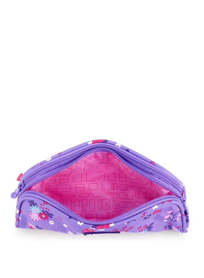 GABOL Purple Floral Pencil Case Zippered