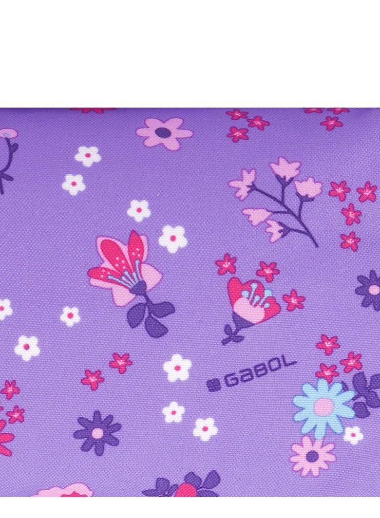 GABOL Purple Floral Pencil Case Zippered