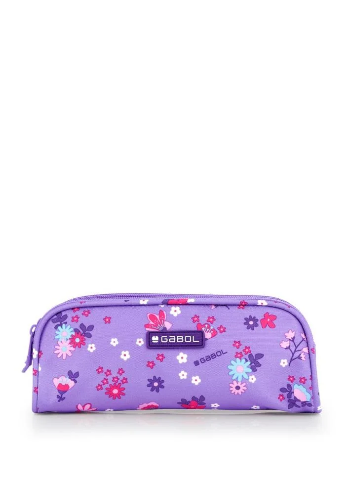 GABOL Purple Floral Pencil Case Zippered