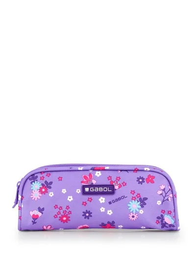 GABOL Purple Floral Pencil Case Zippered