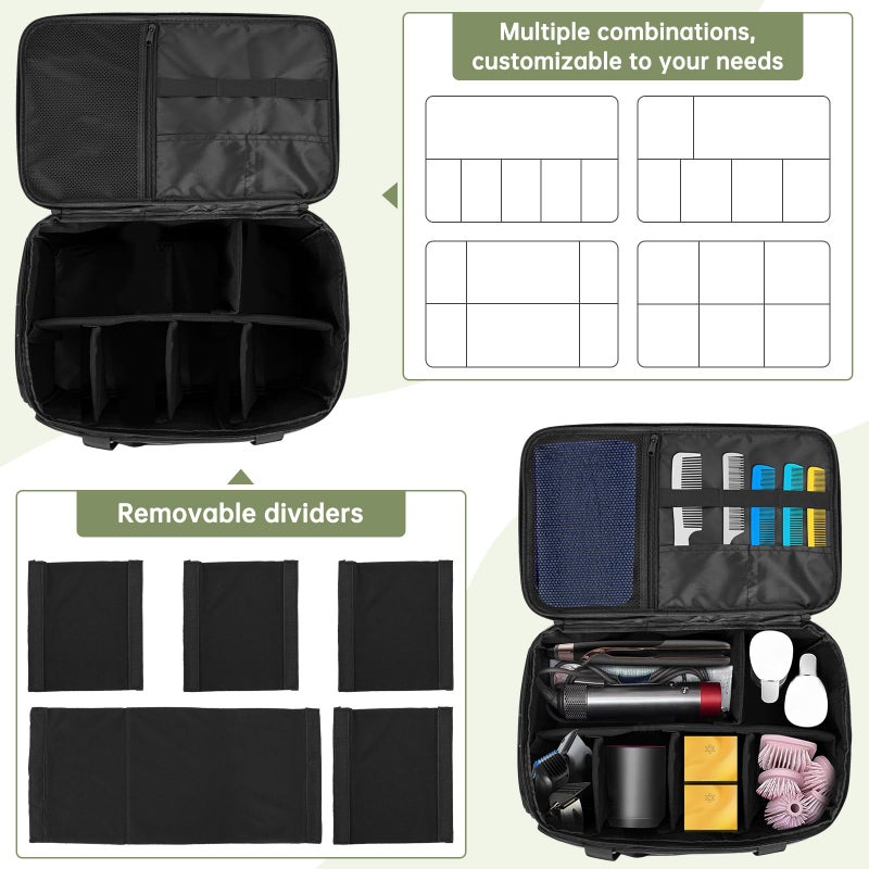 TORIBIO Large Capacity Hairdresser Bag with Adjustable Dividers, Barber Carrying Bag Barber Travel Case Organizer for Clippers and Supplies, Holds Various Hair Cutting Tools - Image 2