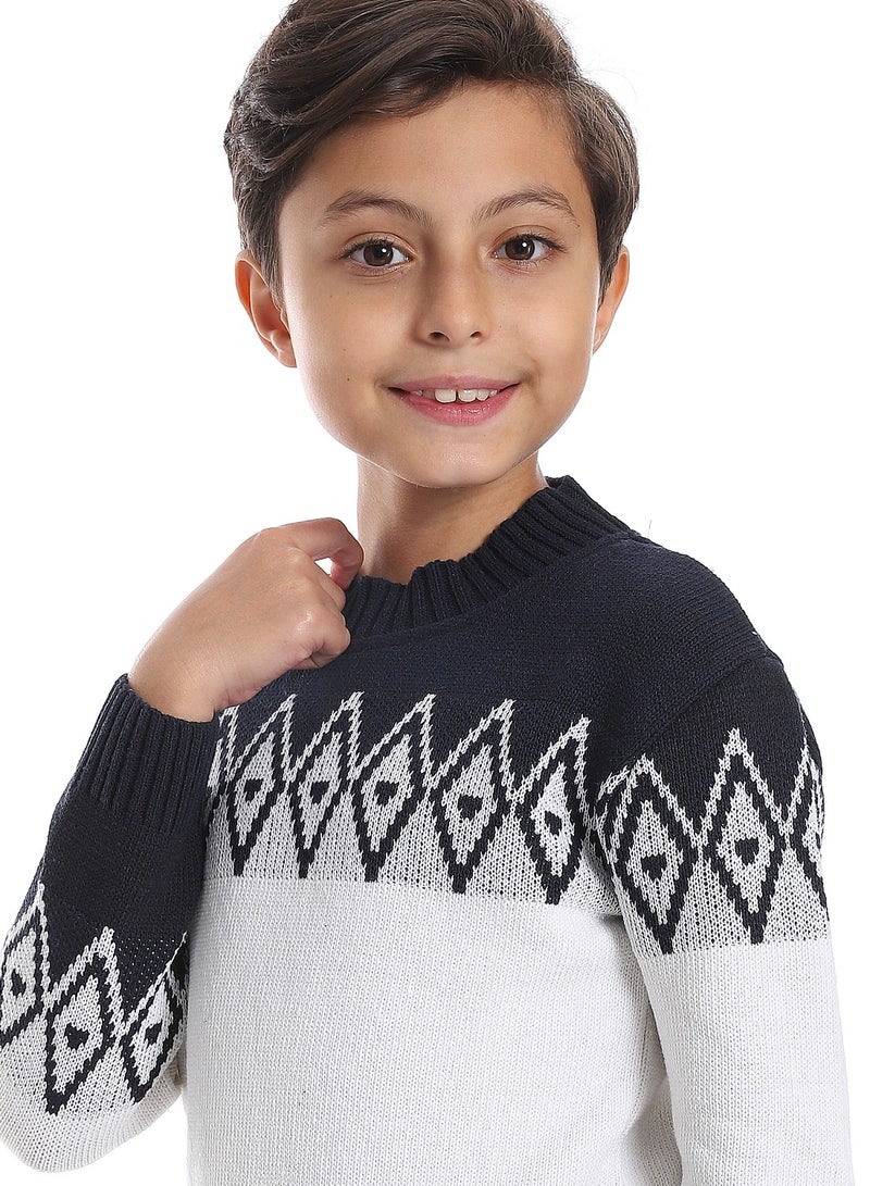 Caesar Wool Boys Pullover With Multi Design - Image 3