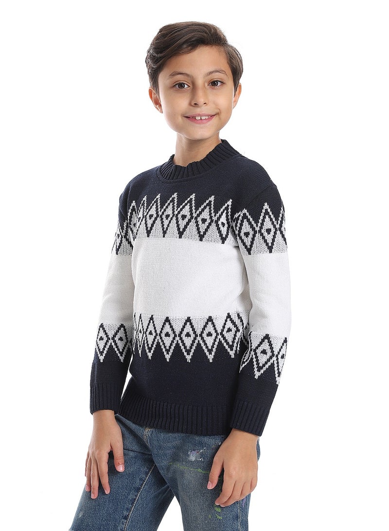 Caesar Wool Boys Pullover With Multi Design - Image 4