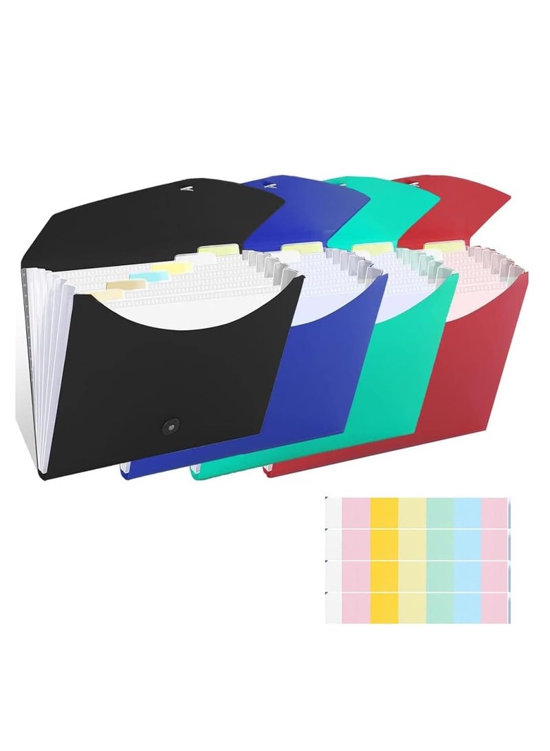 SYOSI 4 Packs Accordion File Organizer File Folder with 7 Pockets Letter Size A4 Expanding File Folder with Index Tabs Expandable Plastic Document Organizer for Business Travel School Office Home - Image 1