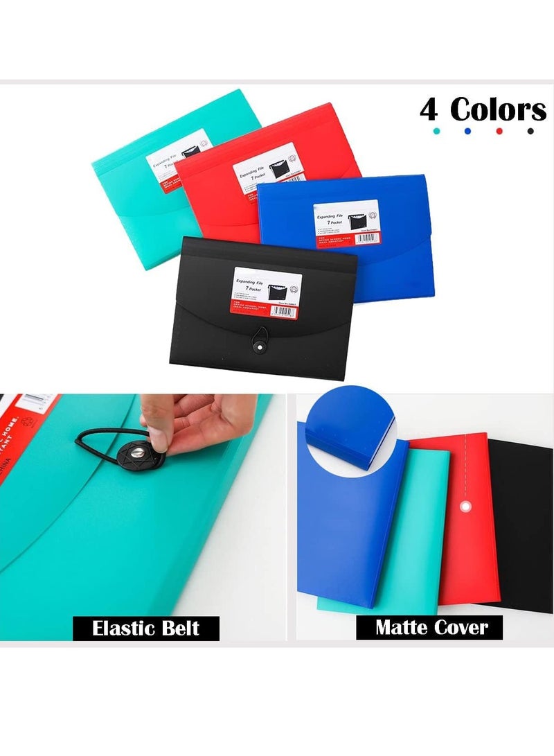 SYOSI 4 Packs Accordion File Organizer File Folder with 7 Pockets Letter Size A4 Expanding File Folder with Index Tabs Expandable Plastic Document Organizer for Business Travel School Office Home - Image 5