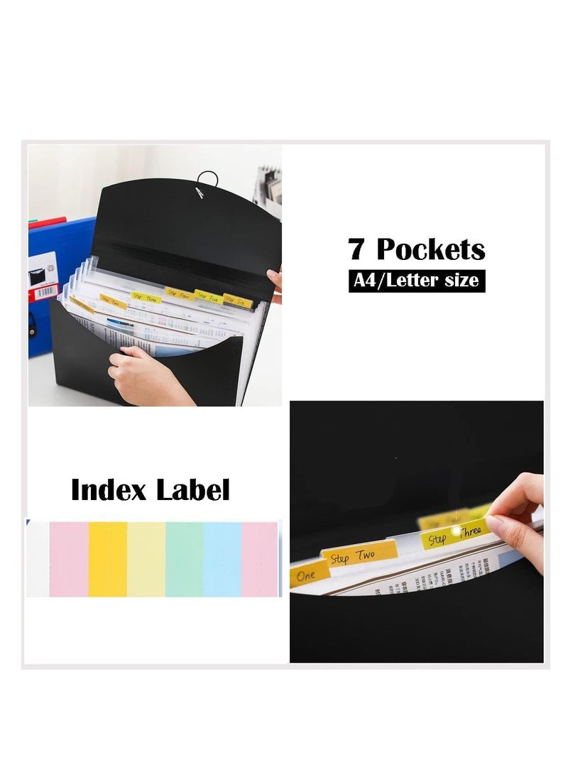 SYOSI 4 Packs Accordion File Organizer File Folder with 7 Pockets Letter Size A4 Expanding File Folder with Index Tabs Expandable Plastic Document Organizer for Business Travel School Office Home - Image 4