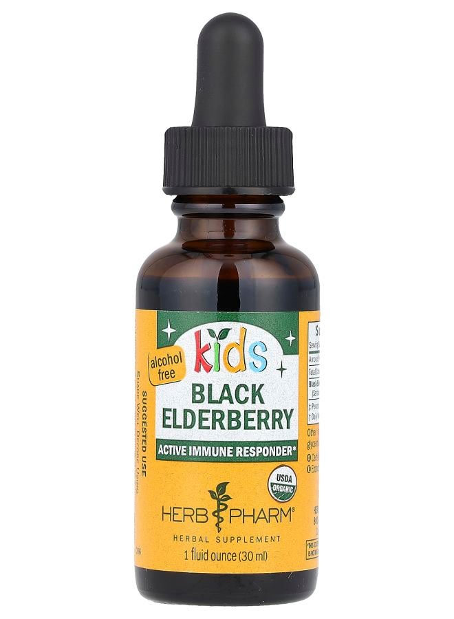 HERB PHARM مستخلص البلسان الأسود للأطفال خالي من الكحول 1 أونصة سائلة (30 مل)