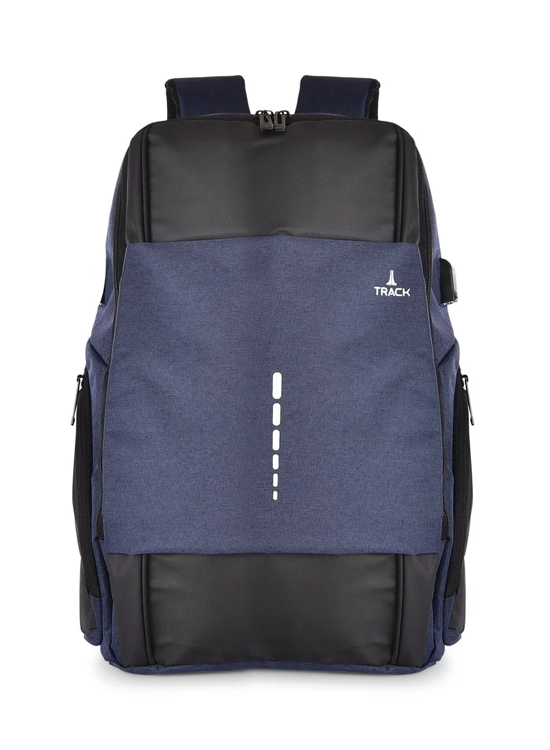 تراك حقيبة الظهر من تراك بمنفذ USB ، قماش لون أسود