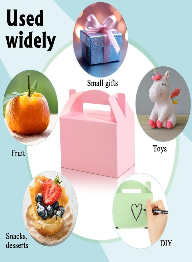 Tenare 36 Pcs Christmas Colorful Party Favor Gable Treat Boxes Paper Candy Snack Goodie Gift Boxes with Handles for Thanksgiving Day Birthday Holiday Decors, 6 x 3.5 x 3.5 Inch(Solid,Pastel Colors) - Image 5