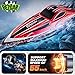 BEZGAR RC Boat 16 inch Big Brushless Remote Control Boat for Adults and Kids 55 KPH Large Fast RC Speed Boats with 2000mAh Battery Ideal Waterproof Toy Boats for Lakes HJ818PRO Red - Image 2