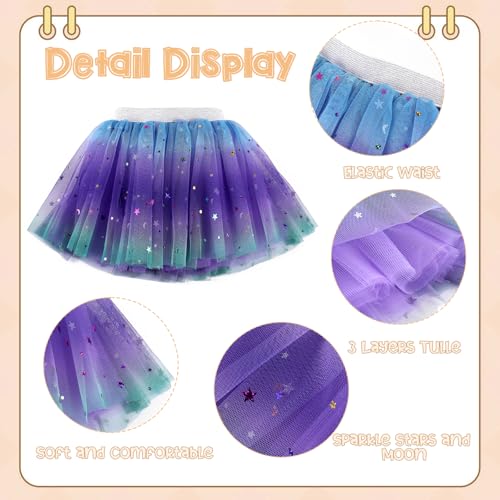 Revkokmx Girls Layered Rainbow Tutu Skirt Dance Dress Ruffle Tiered Clubwear (US, Age,3-5Years, Deep Purple) - Image 4