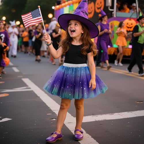 Revkokmx Girls Layered Rainbow Tutu Skirt Dance Dress Ruffle Tiered Clubwear (US, Age,3-5Years, Deep Purple) - Image 5