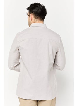 SELECTED Men Regular Fit Solid Long Sleeve Casual Shirts, Taupe  - Image 4