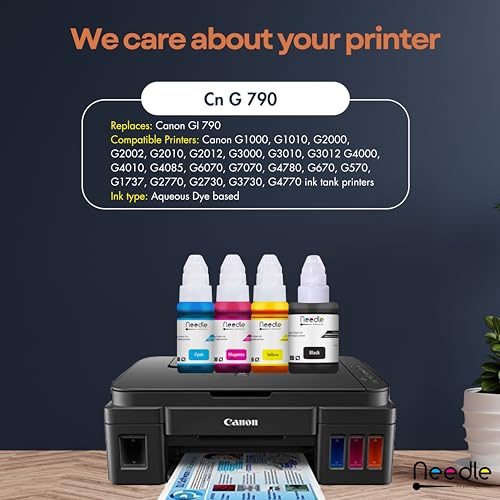 needle ; Pin point precision Needle 70gms +135gms GI790 Compatible Ink Refill | Made in India | for Canon Pixma G1000 G1010 G2000 G2010 G3000 G3010 G4000 G4010 G4085 Printers (CMYK) - Image 4