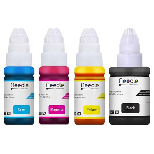 needle ; Pin point precision Needle 70gms +135gms GI790 Compatible Ink Refill | Made in India | for Canon Pixma G1000 G1010 G2000 G2010 G3000 G3010 G4000 G4010 G4085 Printers (CMYK) - Image 1