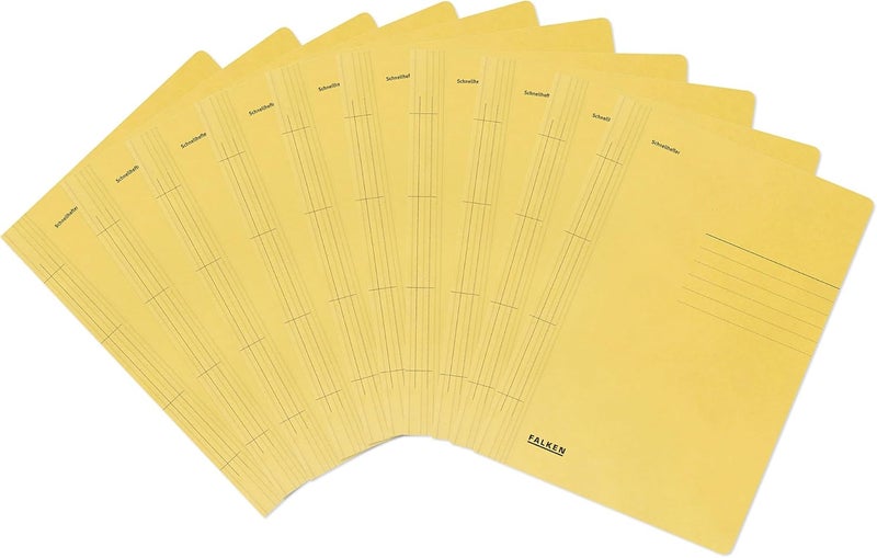 FALKEN Flat Cardboard files, A4, 250g - Yellow, Pack 100 - Image 1