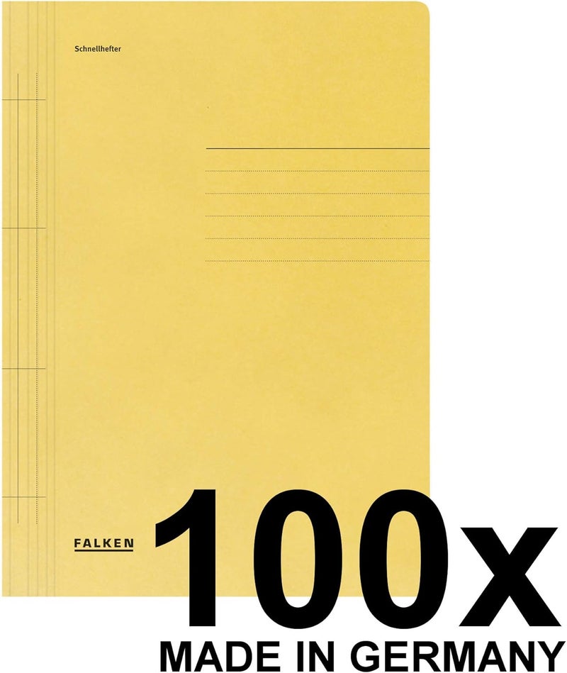 FALKEN Flat Cardboard files, A4, 250g - Yellow, Pack 100 - Image 2