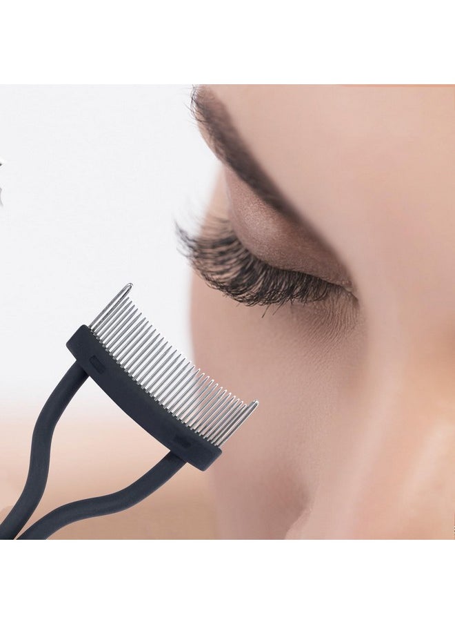 MSQ Eyelash Comb MSQ Eyelash Separator Mascara Applicator Eyelash Definer With Comb Cover Arc Designed Cosmetic Brushes Tool Black (1PCS)  - Image 2
