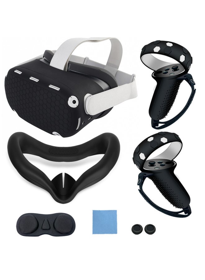 Oculus Quest2 All-inclusive Handle Silicone Protective Cover Host Protective Cover Non-slip Anti-drop 6-piece Vr Accessories - Image 1