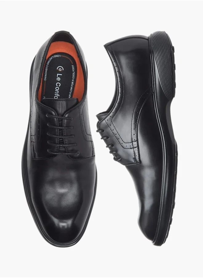 لو كونفورت Men Solid Lace-Up Derby Shoes