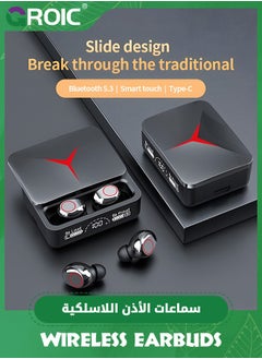 GROIC Wireless Earbuds Bluetooth 5.3 TWS Earphone with Slide Cover Charging Box Gaming Low Delay Earbuds Headset with Mic Stereo HD Calls  - Image 3