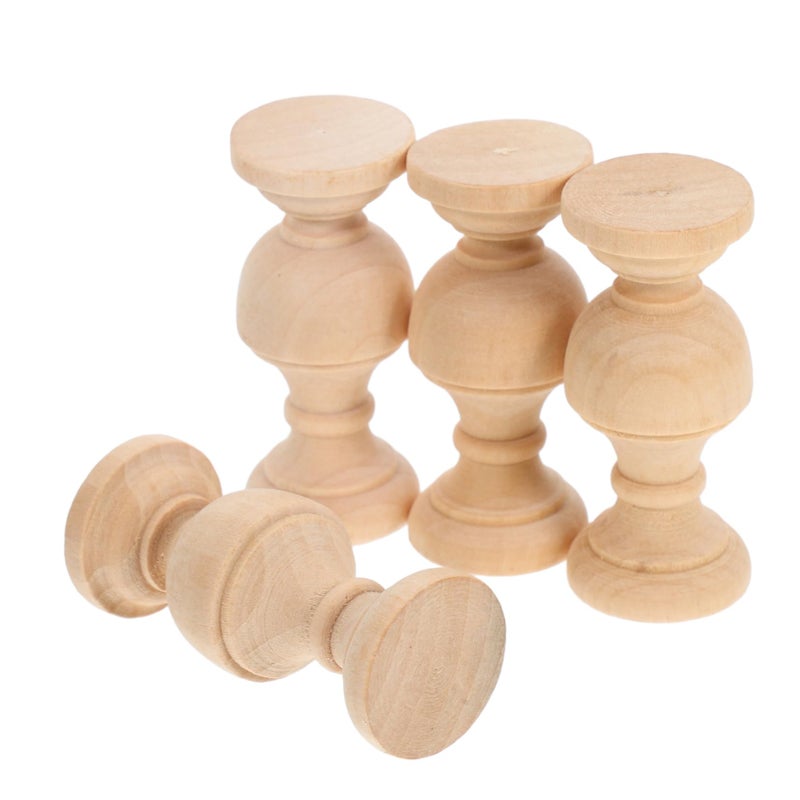4Pcs Solid Wood Baluster European Style Table Decor Base 6X2 5X2 5CM - Image 2