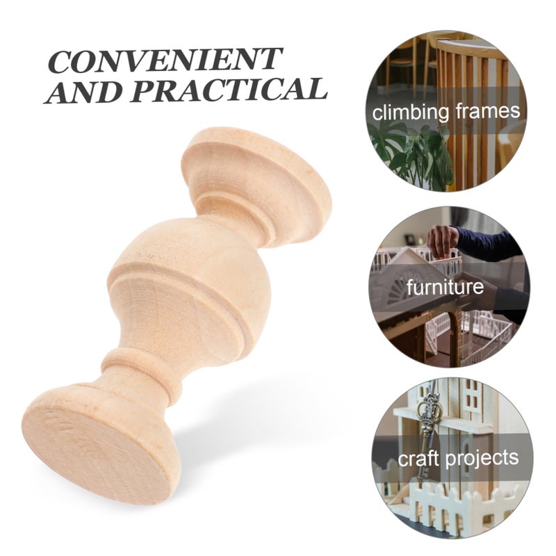 4Pcs Solid Wood Baluster European Style Table Decor Base 6X2 5X2 5CM - Image 4