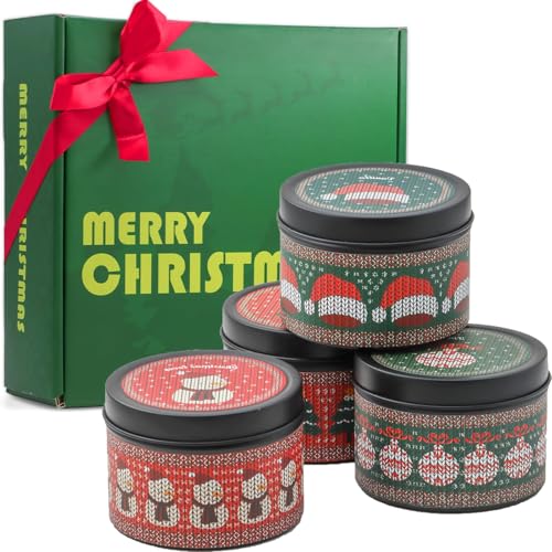 Christmas Candles  Christmas Gifts for Women Scented Candles Gift Set Natural Soy Wax Aromatherapy Candle for Home Scented 4Pack