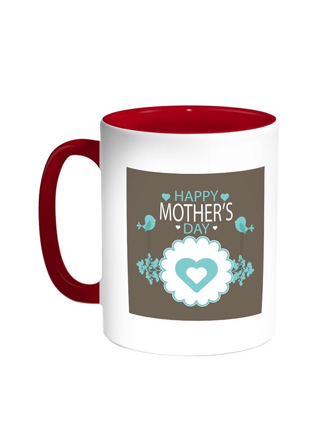RYN Happy Mother's Day Printed Coffee Mug Red/White 11ounce
