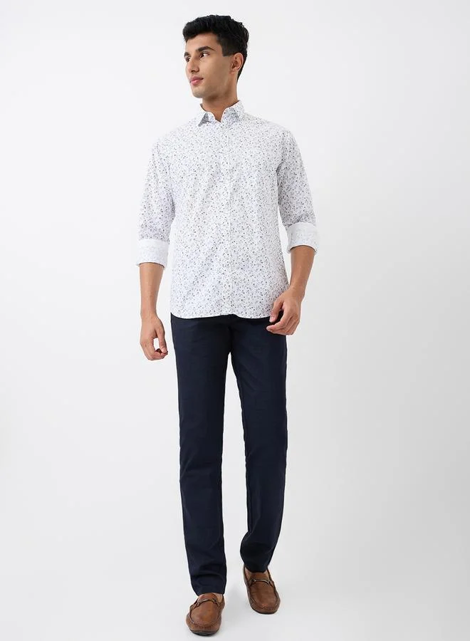Raymond Men White All-Over Print Slim Fit Shirt
