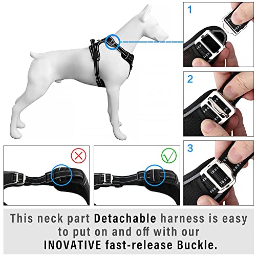HANK Dog Harness Leash Set - Soft Comfortable Handle - Dog Vest for Small Breed - No Pull Harness - Dog Vest for Training - Walking (Black - S (Harness + Leash) - Image 3
