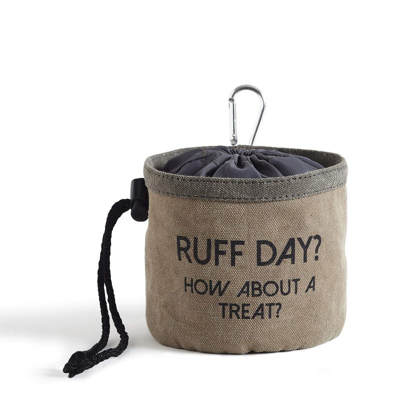 Mona B Canvas Portable Treat Bag For Pets (Ruff Day, Brown), Pack of 1 - Image 2