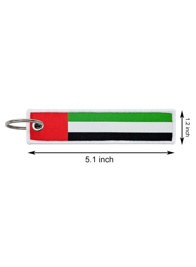 LLBFHH 3 Pcs UAE Emirati Country Flag Keychain,Woven label Key Chains for Car Keys,Fabric Key Chains Men and Women,Used for Various Decorations. - Image 2